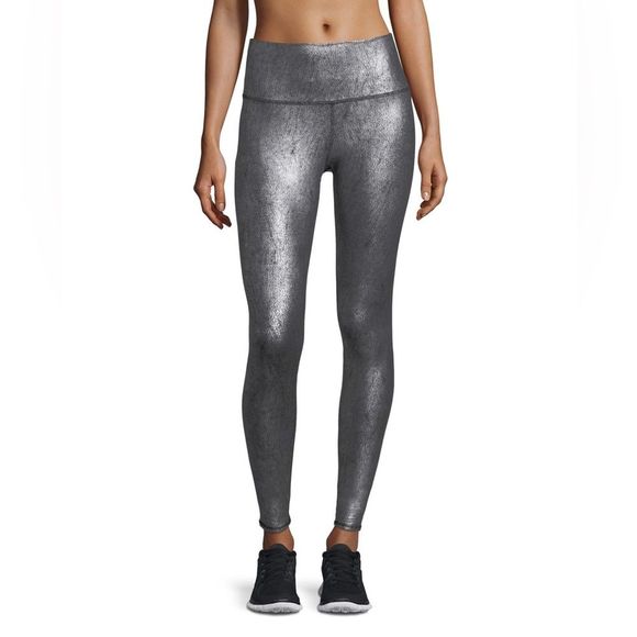 ALO Yoga Pants - ALO Yoga Silver Metallic Airbrush Leggings S